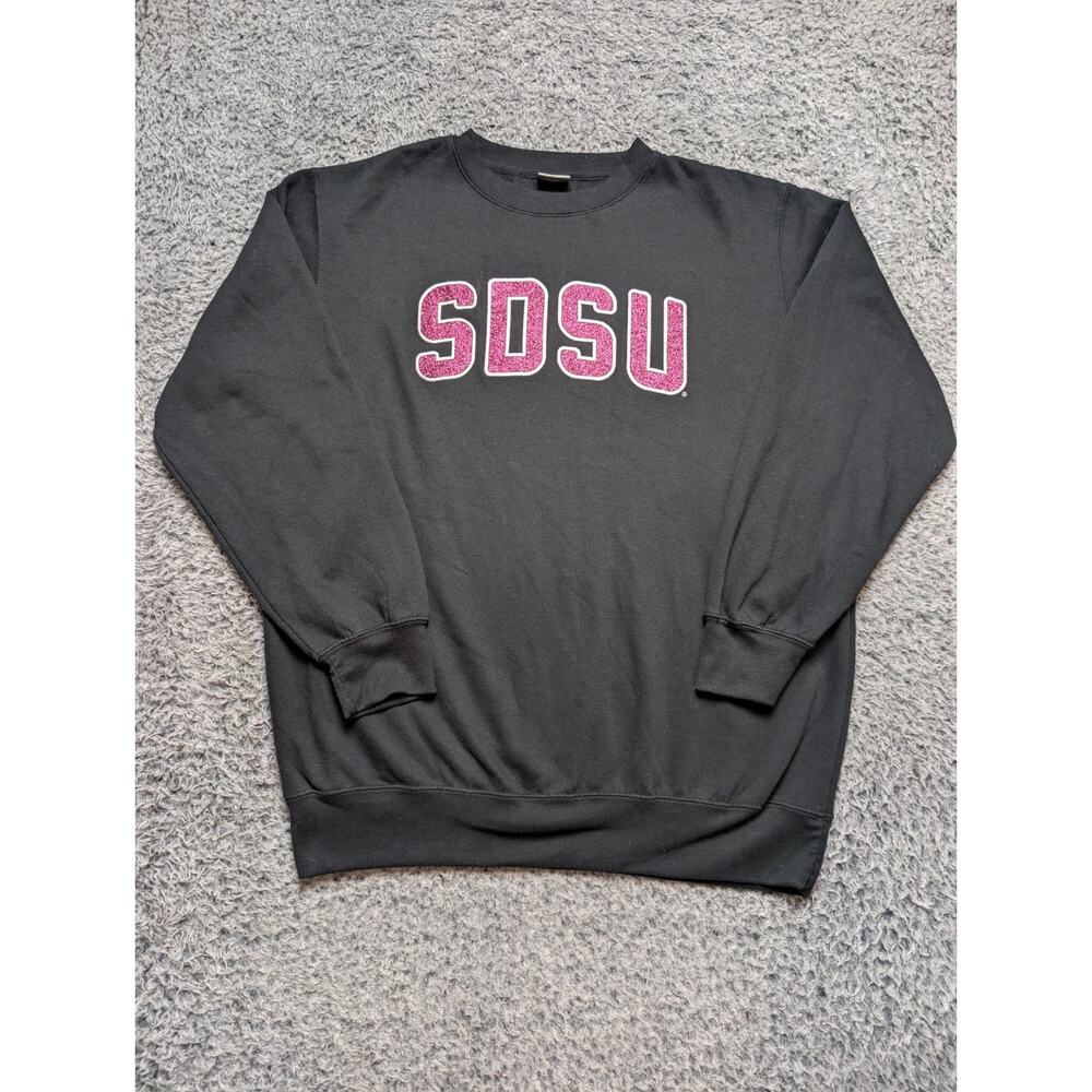 SDSU Aztecs Sweater Adult Extra Large Black College Sweatshirt Pullover Glitter